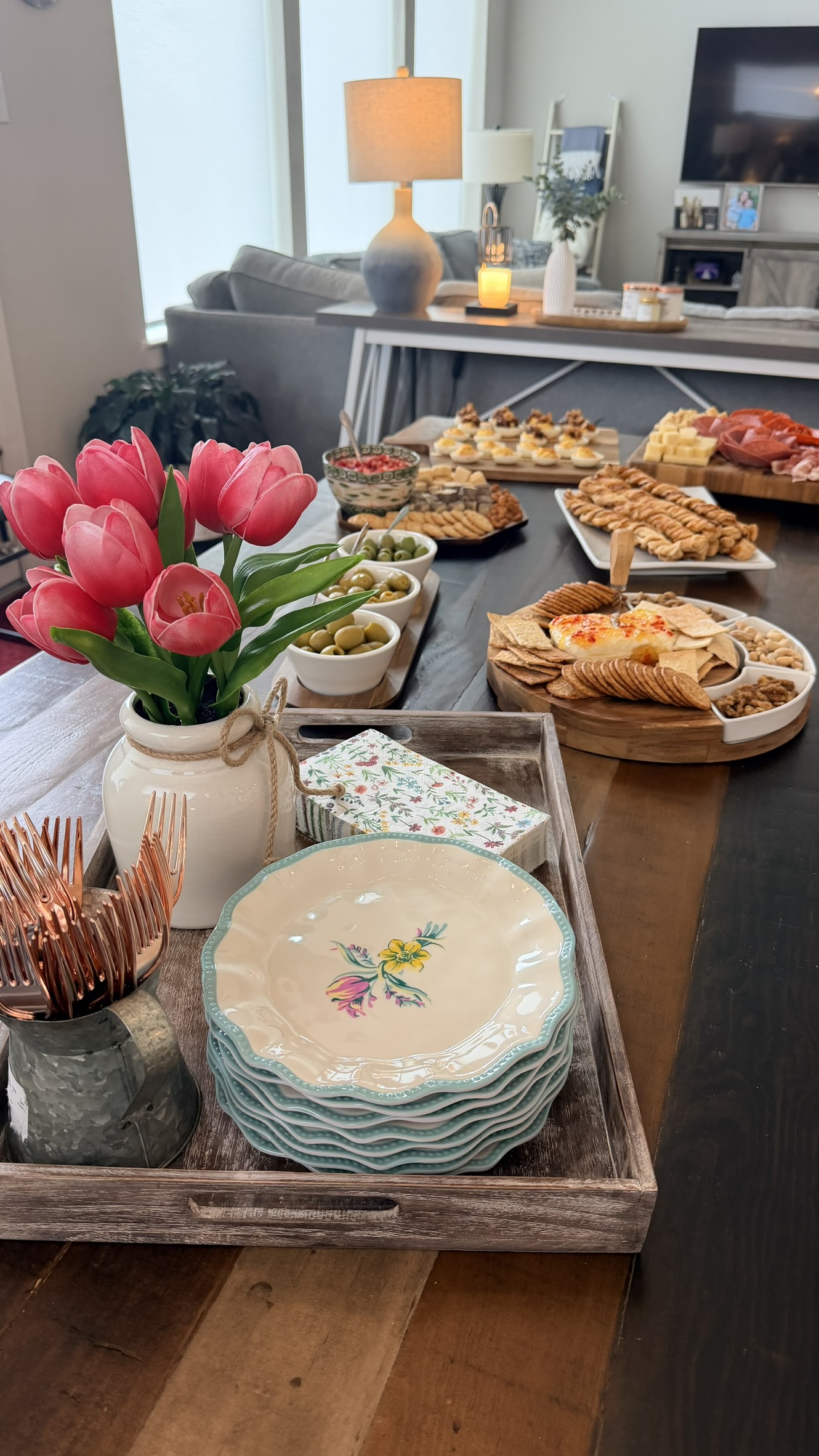 The table set and ready before a Homemade Pantry evening
